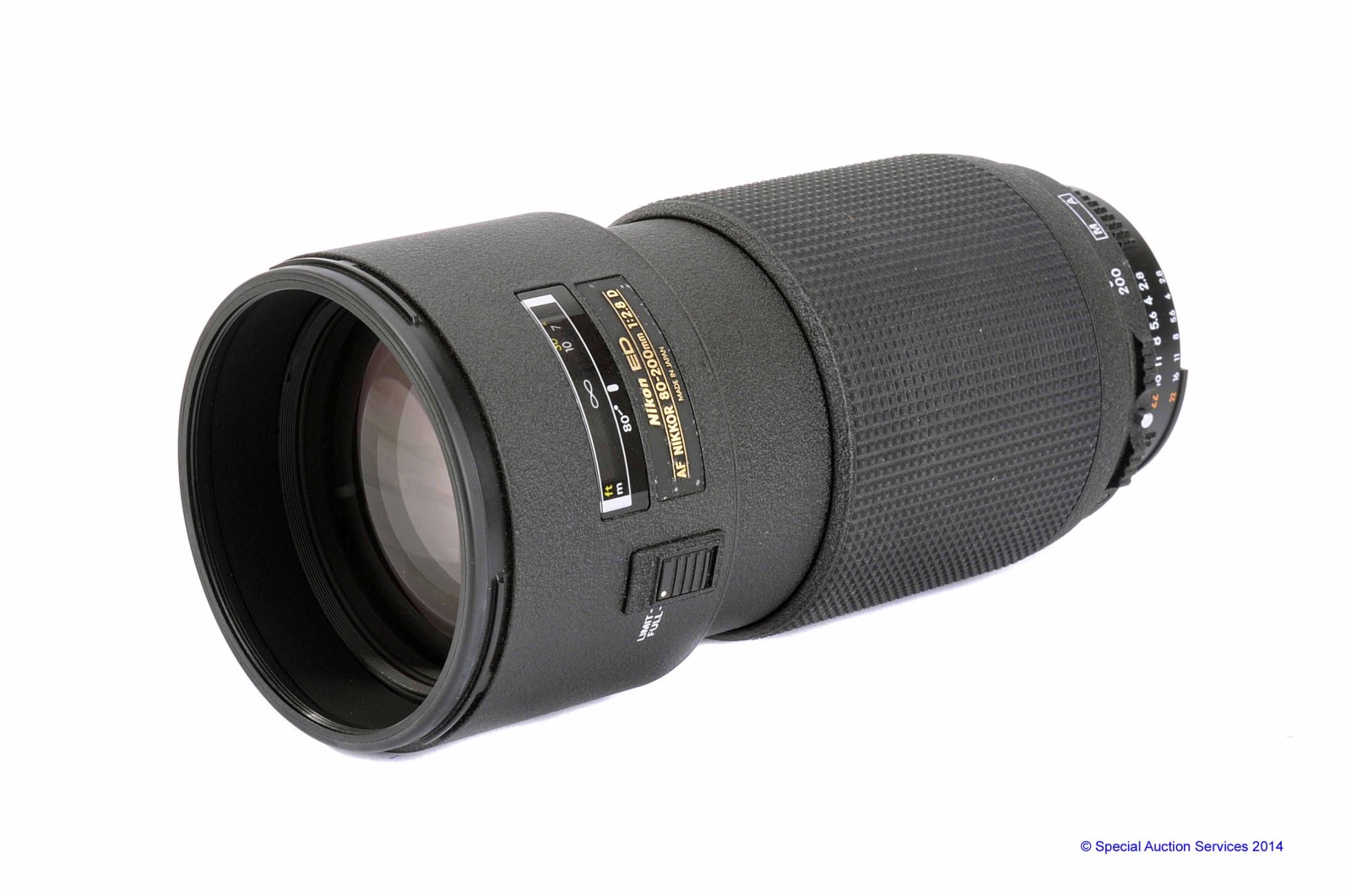 Nikon Lenses: AF ED D f/2.8 80-200mm, serial no. 536919, body, G-VG, elements, G-VG, and Ai f/4.5