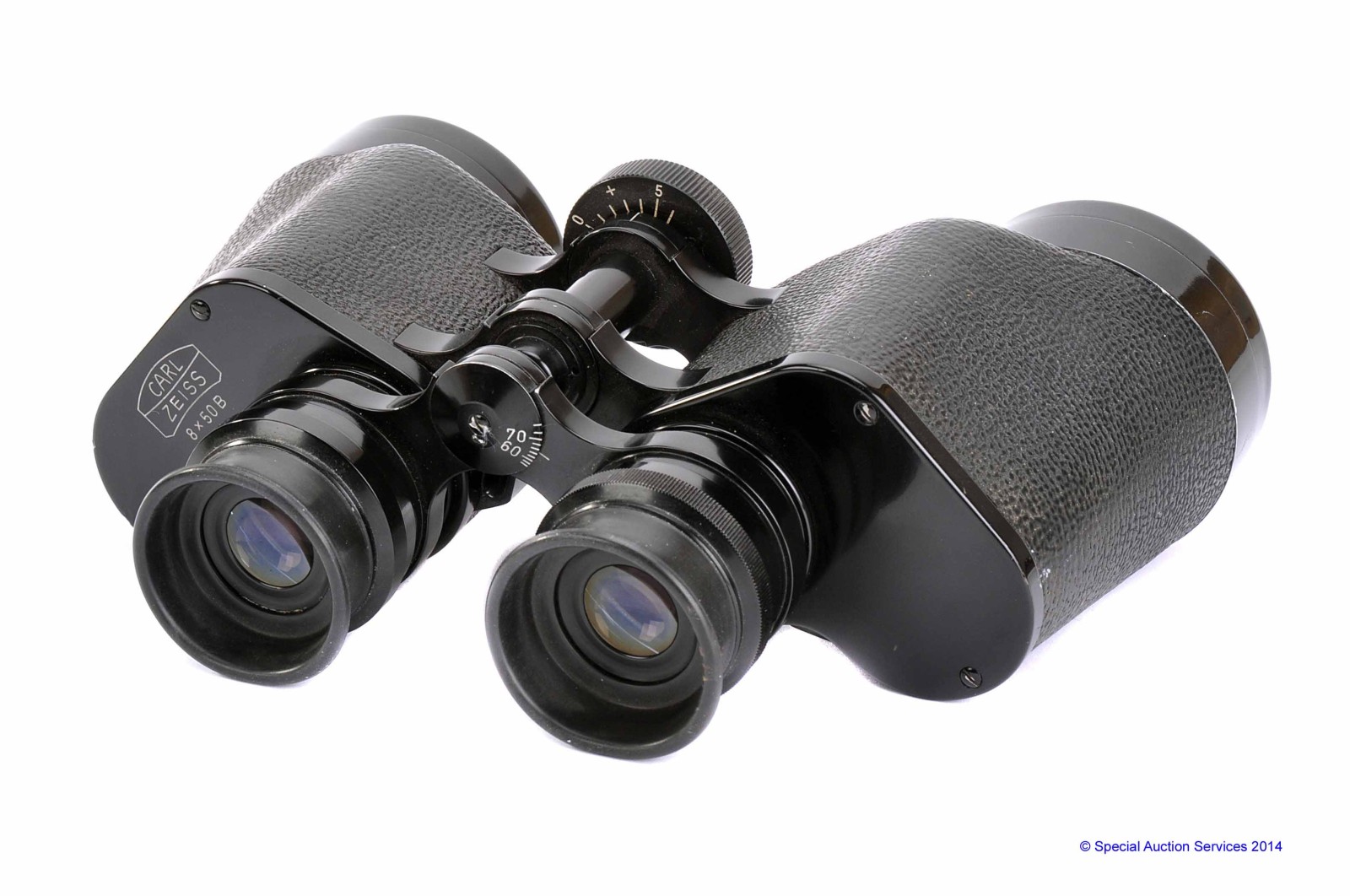 A Pair of Carl Zeiss 8x50B Binoculars, black, body, VG, elements, G, some haze, in maker`s case