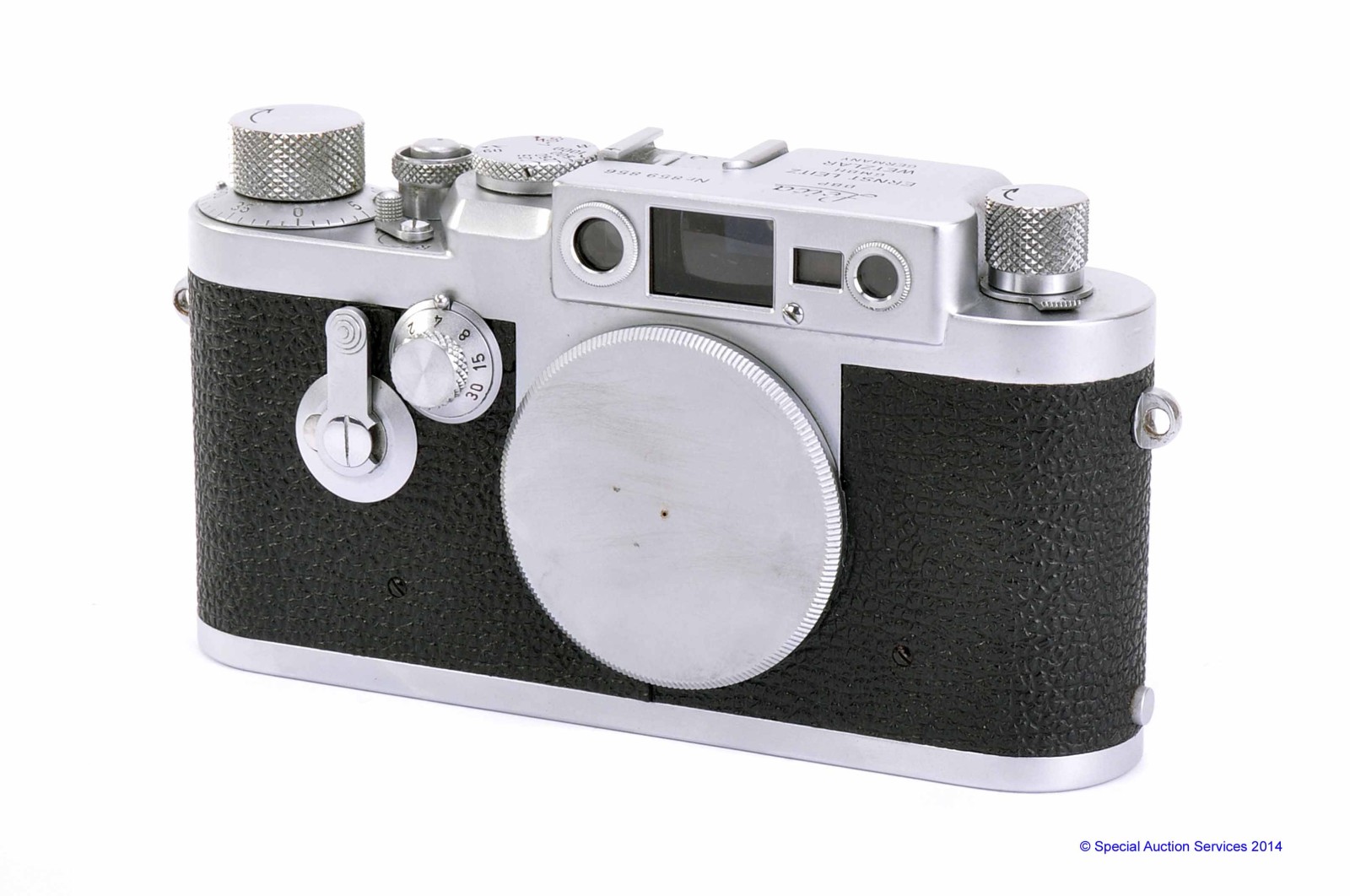 A Leica IIIG Body, chrome, serial no. 859856, VG, curtain sticking