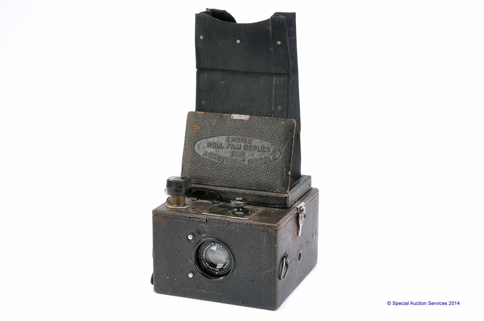 A Ensign Roll Film Reflex 2 ¼ B Anastigmat Camera, with Dallmeyer f/4.5 4" lens, serial no.
