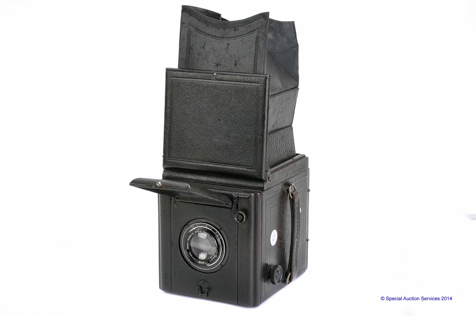 A Butcher`s Popular Pressman Camera, with Cooke Aviar Series II f/4.5 6" lens, body, VG, shutter