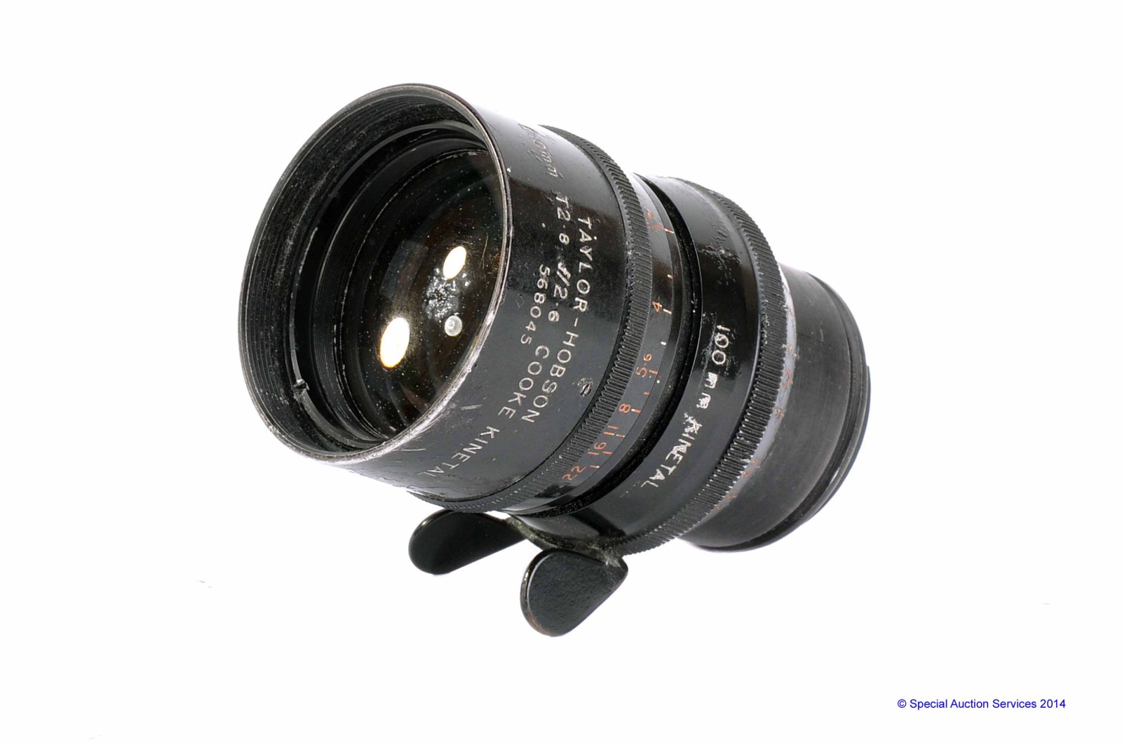 Arriflex Mount Lenses: Taylor-Hobson Cooke Kinetal f/2.8 100mm, serial no. 568045, body, F,