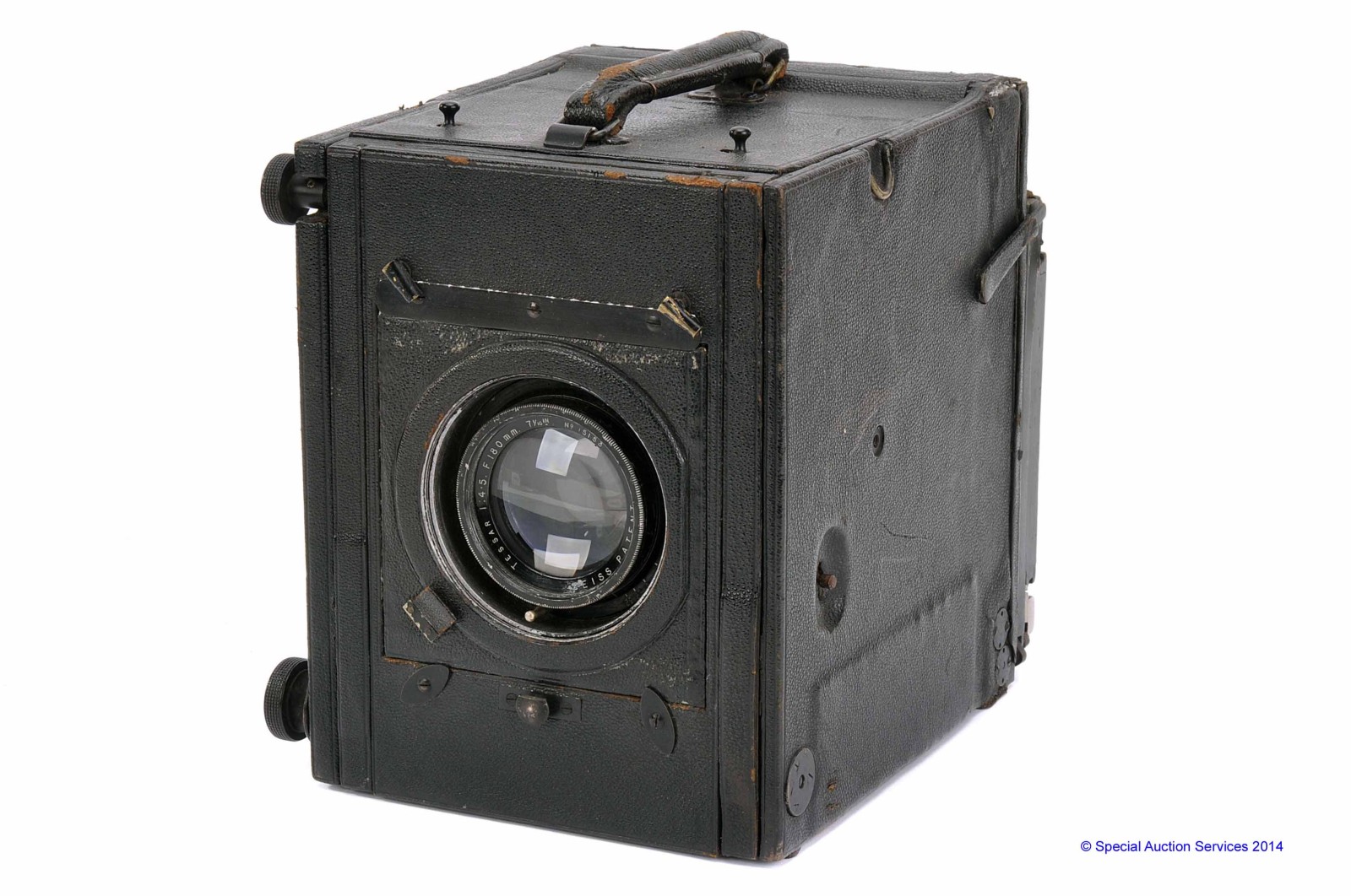 An Adams & Co. Minex Reflex De Luxe Camera, with Zeiss Tessar f/4.5 180mm lens, serial no. 15153,