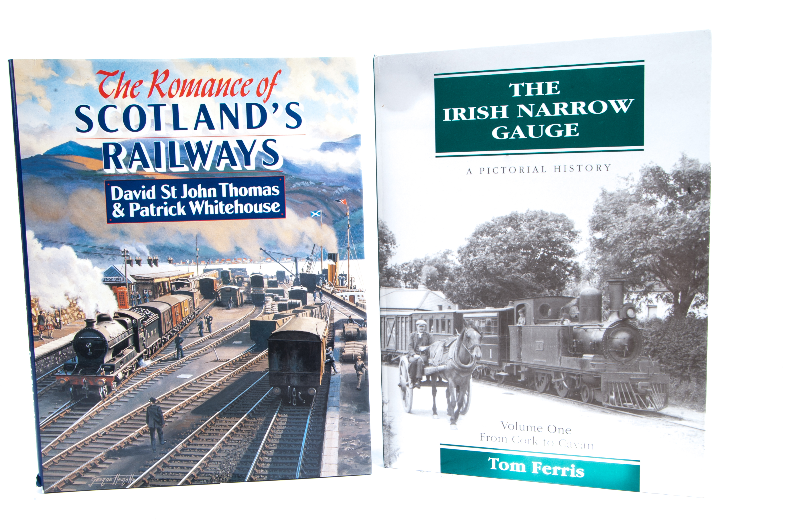 Railway hard and soft back books: with titles `Irish Narrow Gauge Volume 1`, `Flying Scotsman`, `