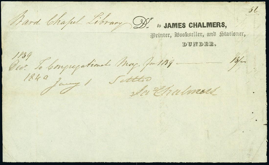 Great BritainPostal HistoryHistorical Letters1840 (1 Jan.) printed sheet headed "James Chalmers