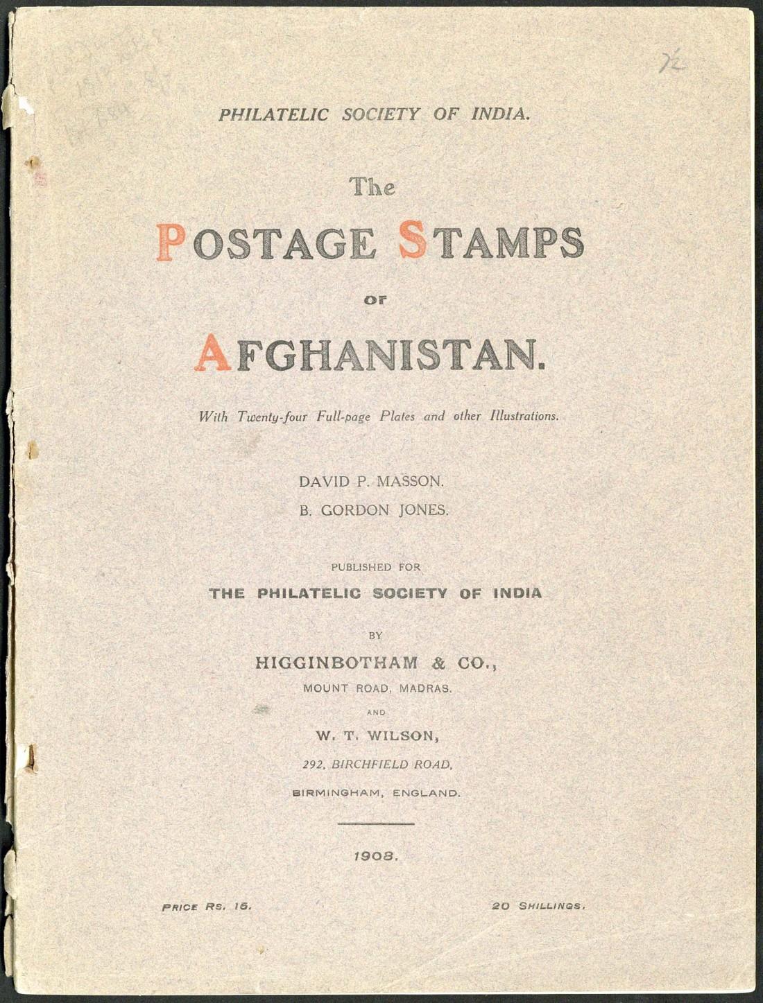 AfghanistanLiteratureSelection of eighteen items contained in a carton, including "The Postage