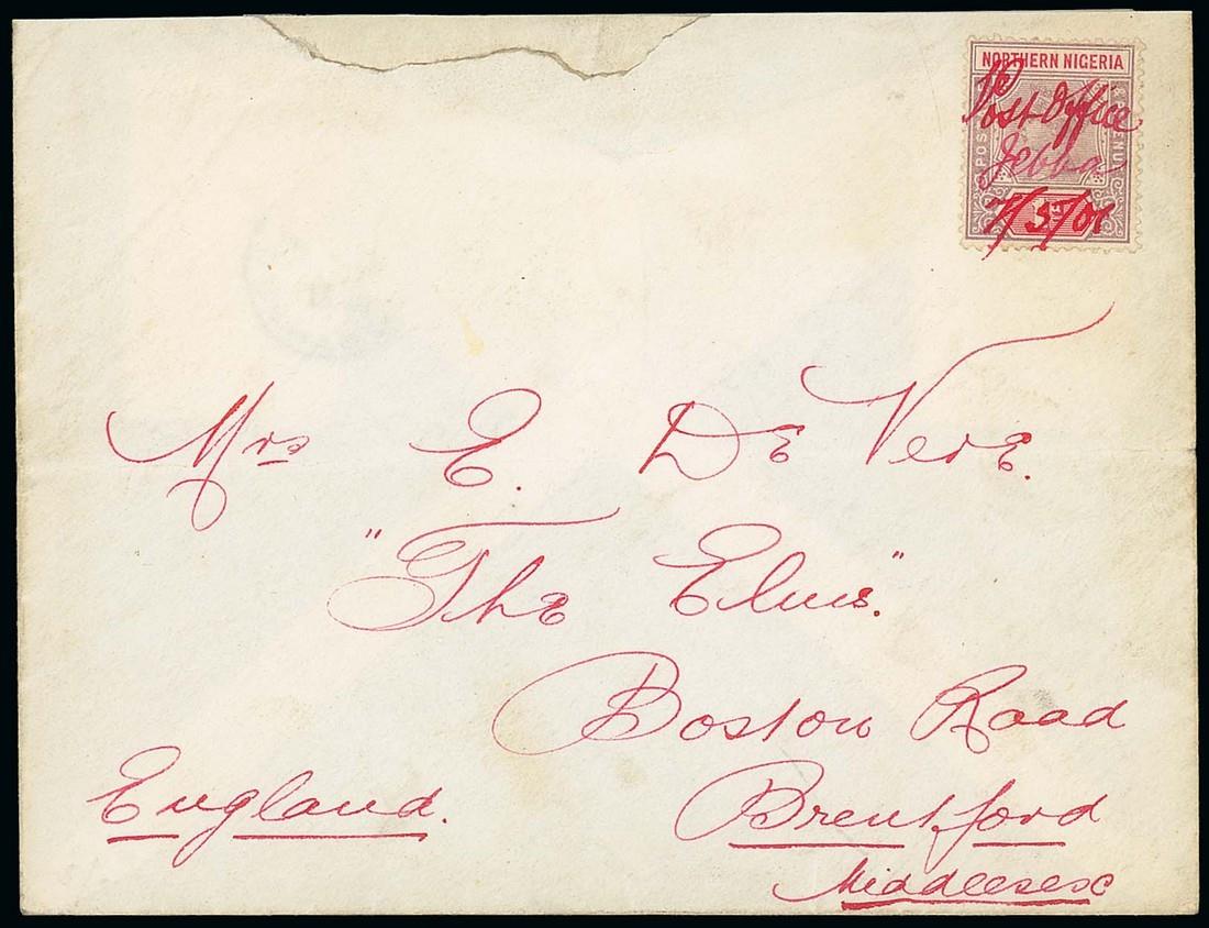 Northern Nigeria1901 envelope to England, bearing QV 1d. cancelled by manuscript " Post Office/