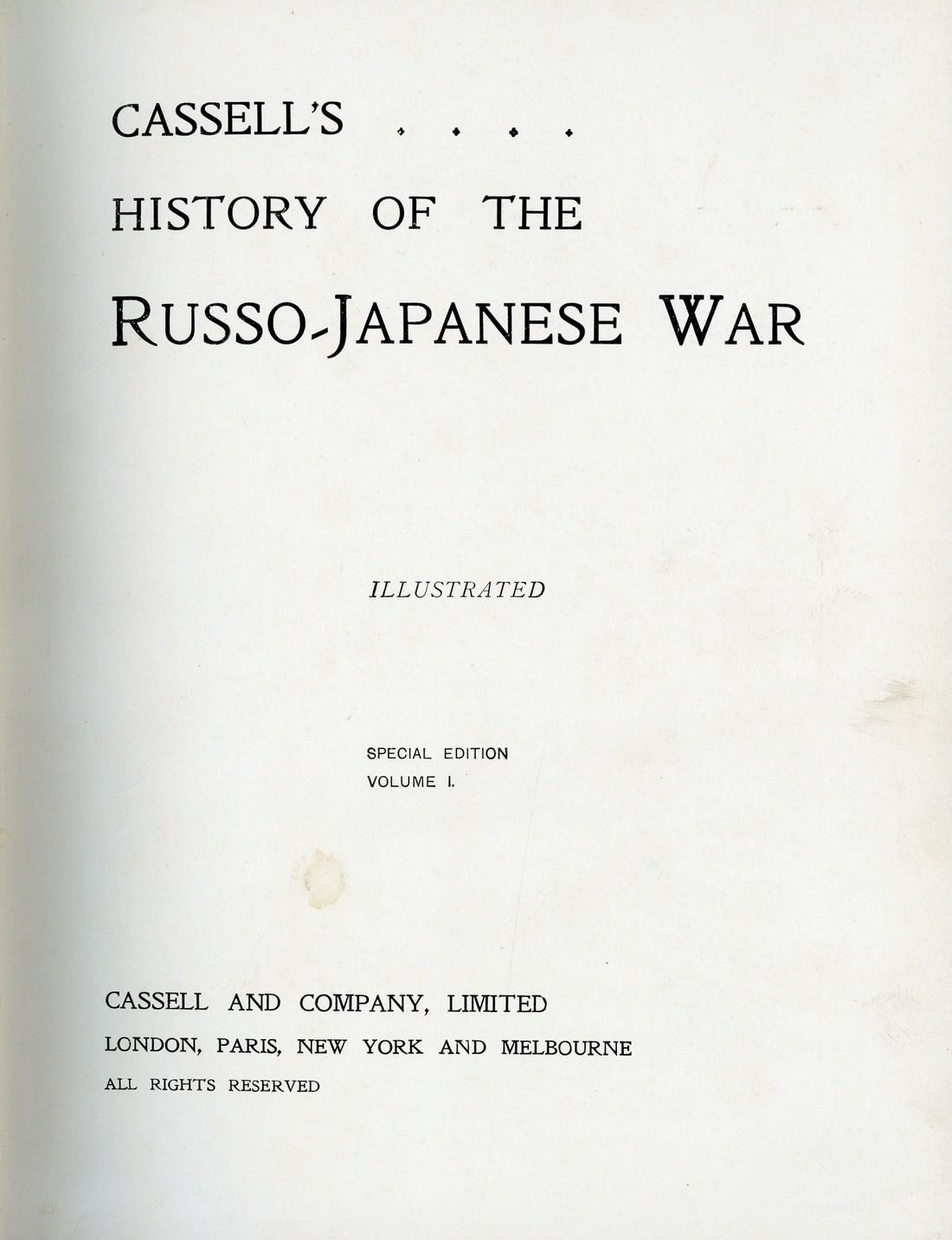 RussiaRusso-Japanese War: "History of the Russo-Japanese War", Cassell and Company, Special