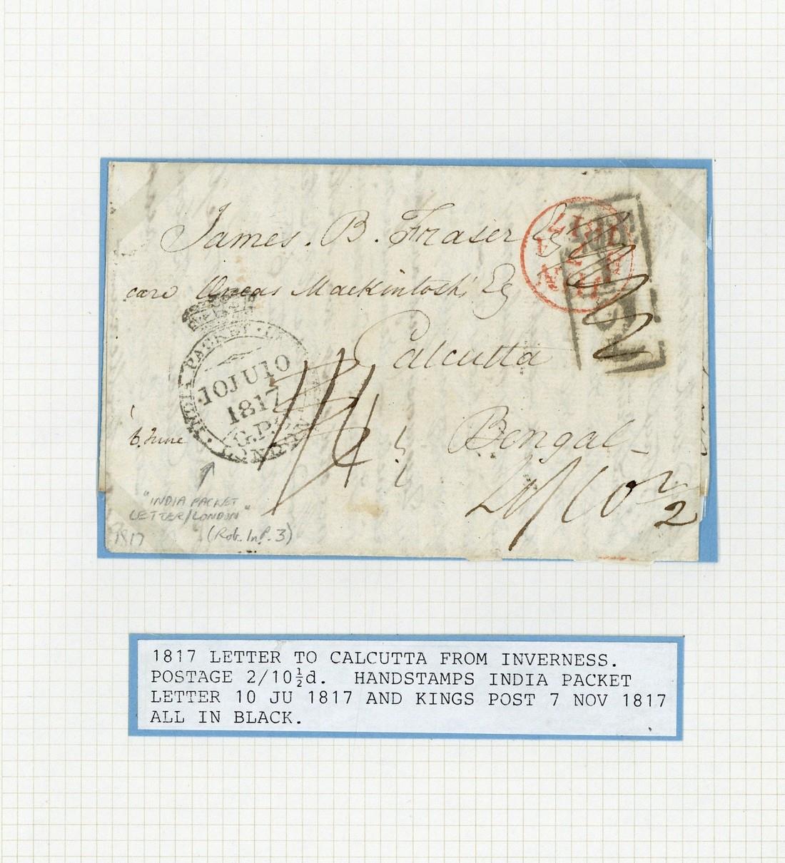 IndiaPostal History1815-40 entire letters (10) with London Ship letter markings, including 1815 with
