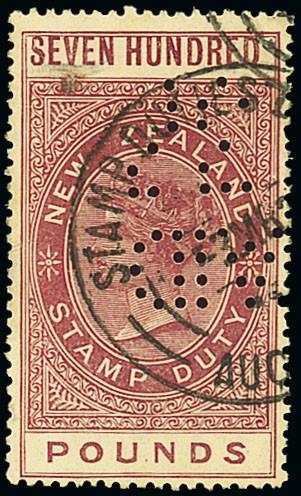 (x) New ZealandStamp Duty— £700 purple cancelled by part embossed h.s., part Auckland c.d.s. and