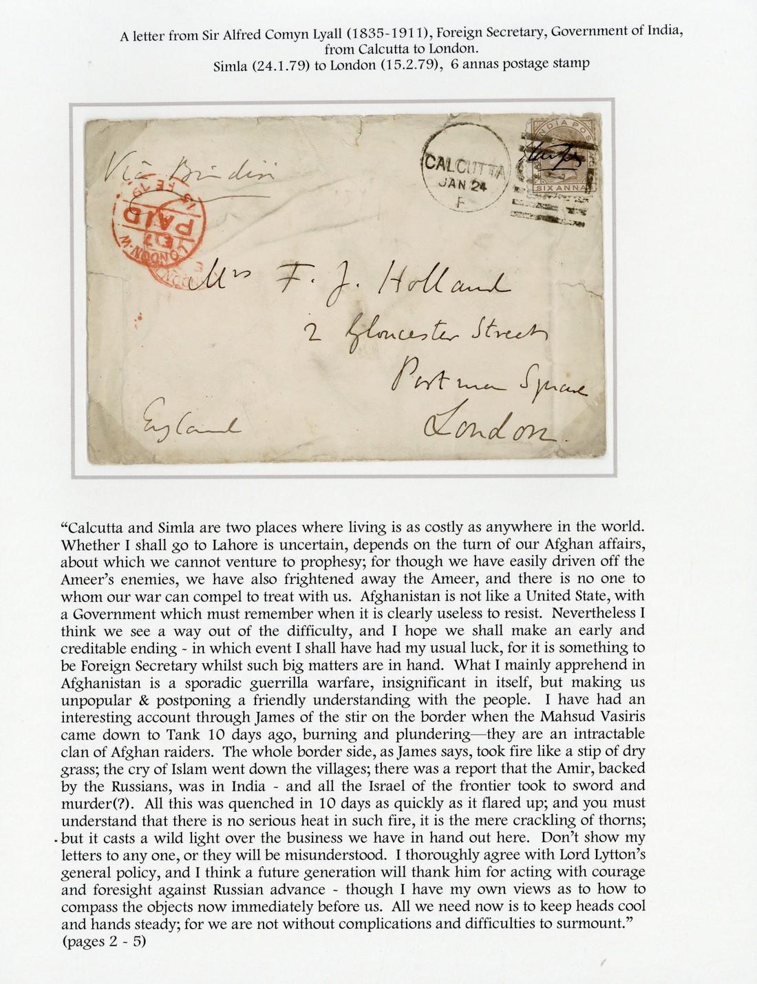 AfghanistanPostal HistorySecond Afghan War1879-87 eighteen envelopes, mostly with contents and