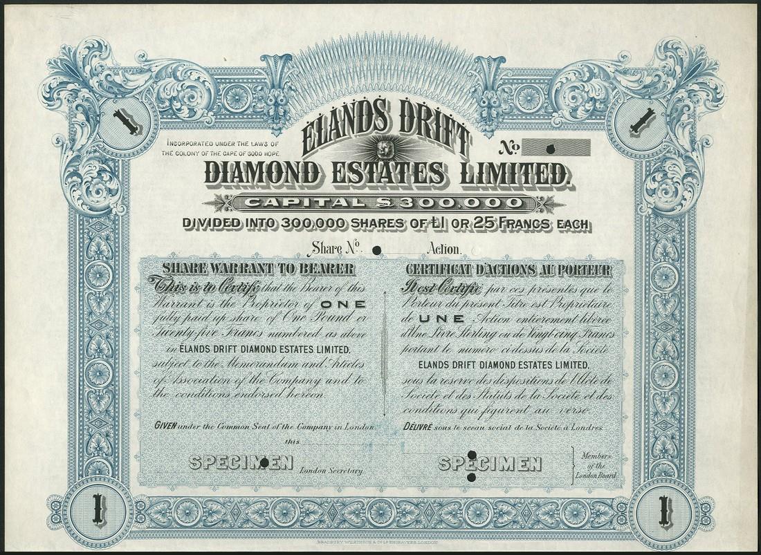 A small collection of South African specimen certificates, all from the Bradbury, Wilkinson & Co. - Image 3 of 5