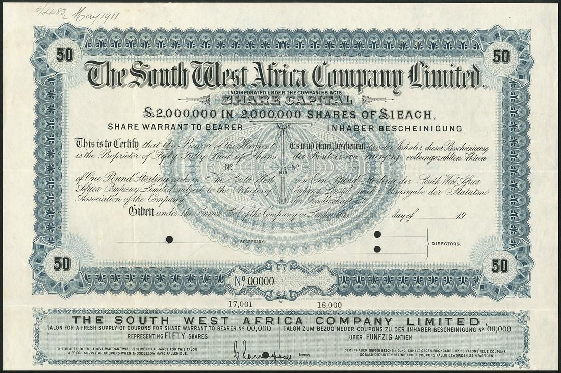 A small collection of South African specimen certificates, all from the Bradbury, Wilkinson & Co. - Image 2 of 5