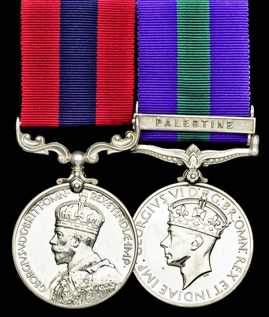 A Scarce 'Crowned Head' 1936 Palestine D.C.M. Pair to Sergeant T.J. Connolly, The Loyal Regimenta)