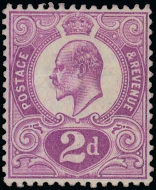 Great BritainKing Edward VII1902-10 De la Rue2d. Tyrian plum, the unissued stamp, lightly mounted