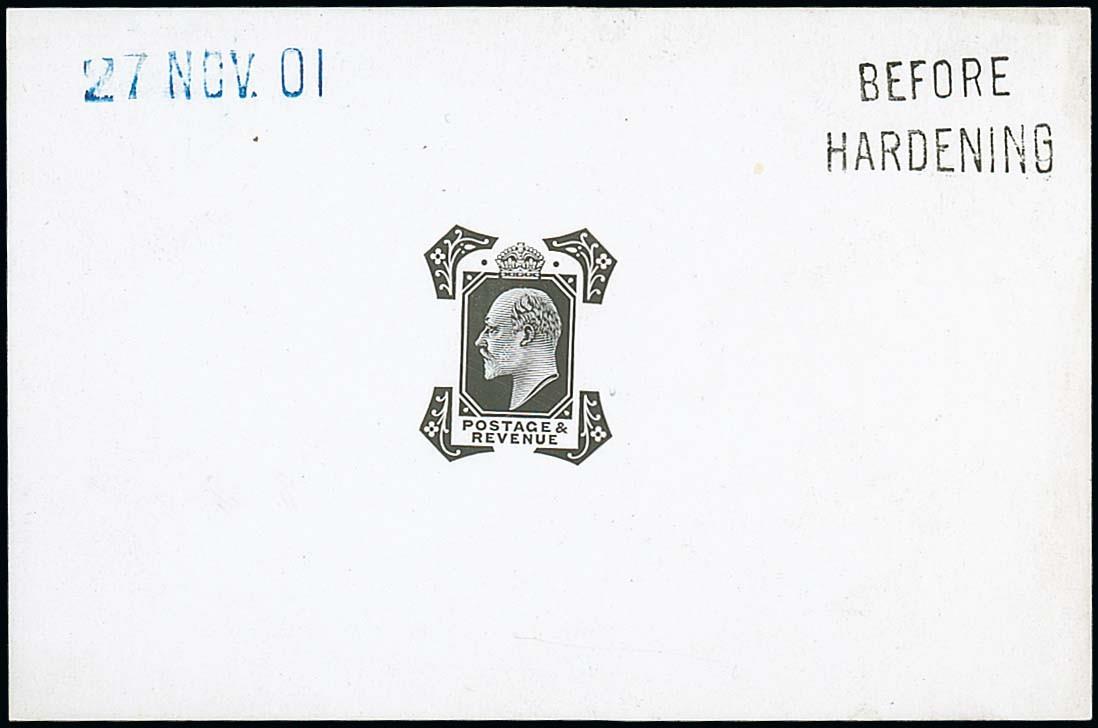 Great BritainKing Edward VII1902-10 De la Rue10d. head frame die proof in black on glazed card (