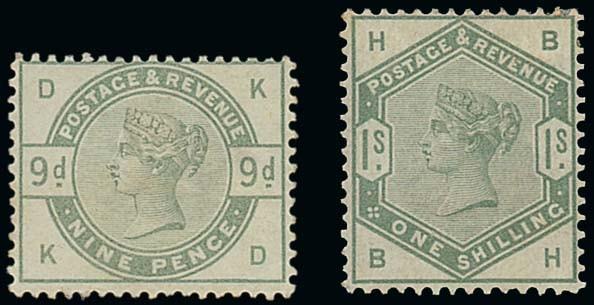 Great Britain1883-84 Lilac and Green Issue½d. to 1/- set of ten, small part to large part original
