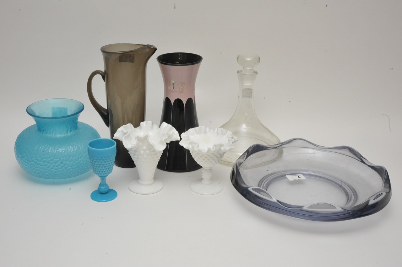 A collection of various art glass