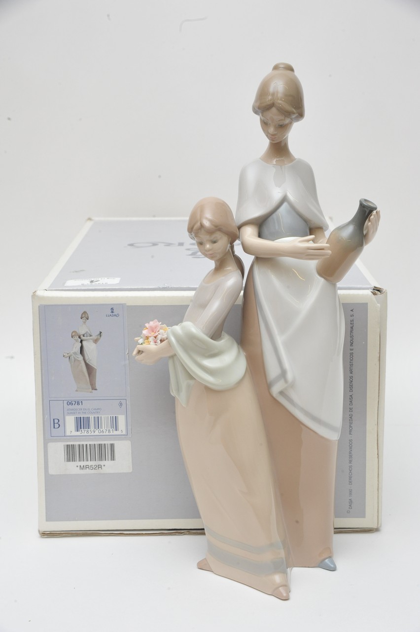 A large boxed Lladro figure group 'Sunset in the Country'