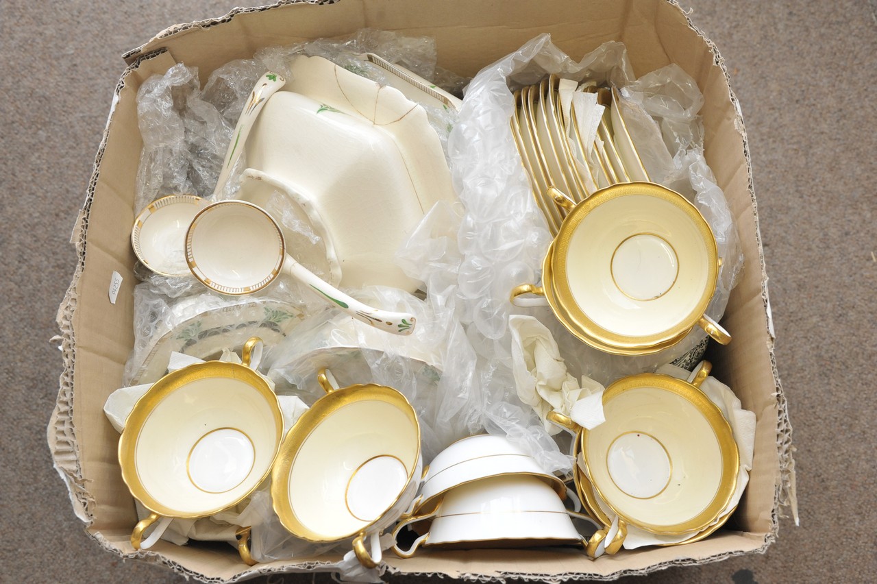 A box of mixed part tea sets