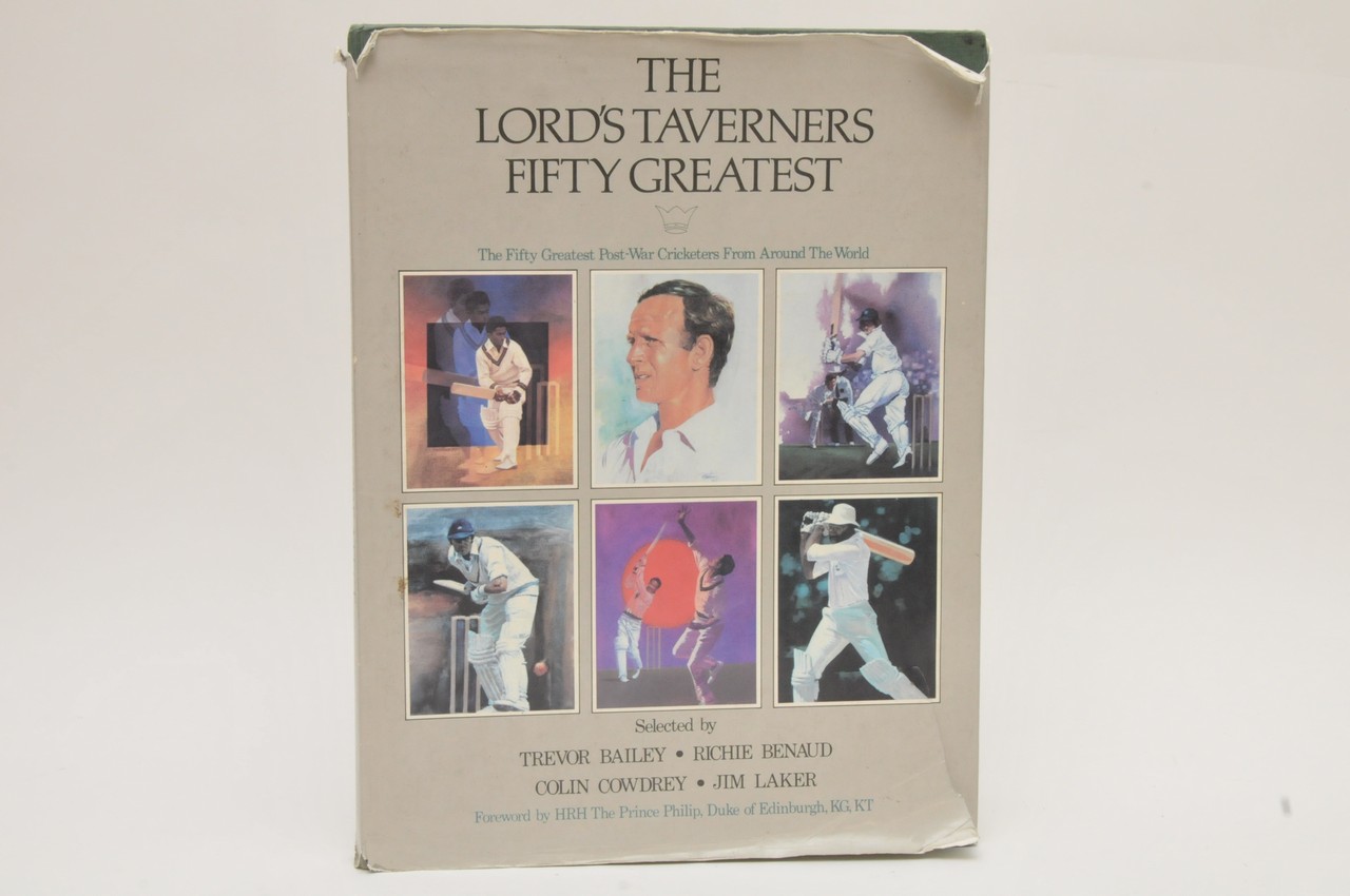 A Lords Taverners 50 greatest crickets book signed by many palters including Sobers, Botham,