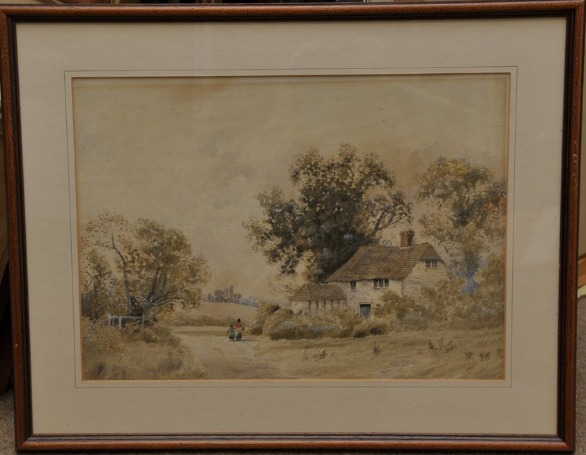 Two original framed landscape watercolours, by E.B.Lait, probably Edward Beecham Lait, one signed.