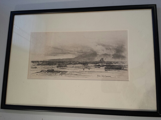 2 early 20thC black & white etchings, Scottish interest, by Sir David Young Cameron (1865-1945) - Image 6 of 8