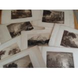8 items: 7 good antique prints of etchings by Claude Lorraine including harbour scenes and