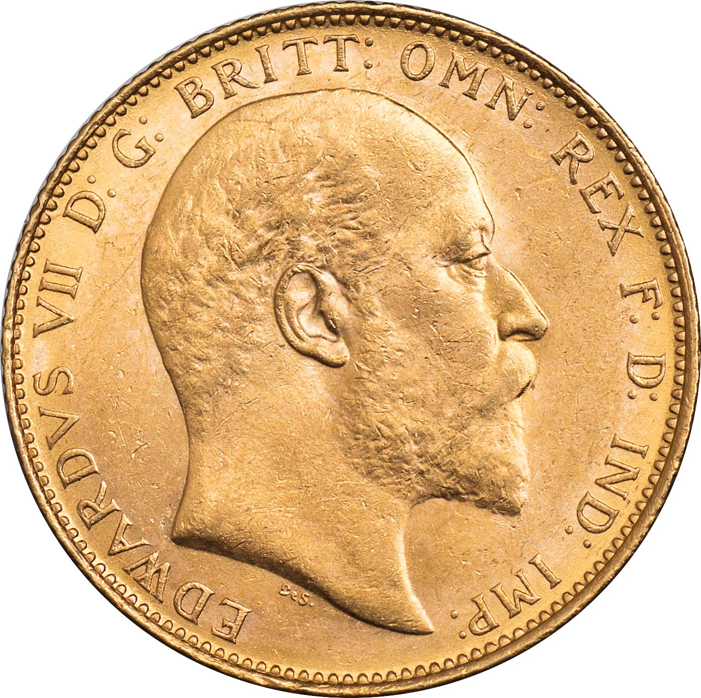 G  Edward VII, sovereign, 1908M, bare head r., rev. St. George and the dragon, M above date (S.3971;