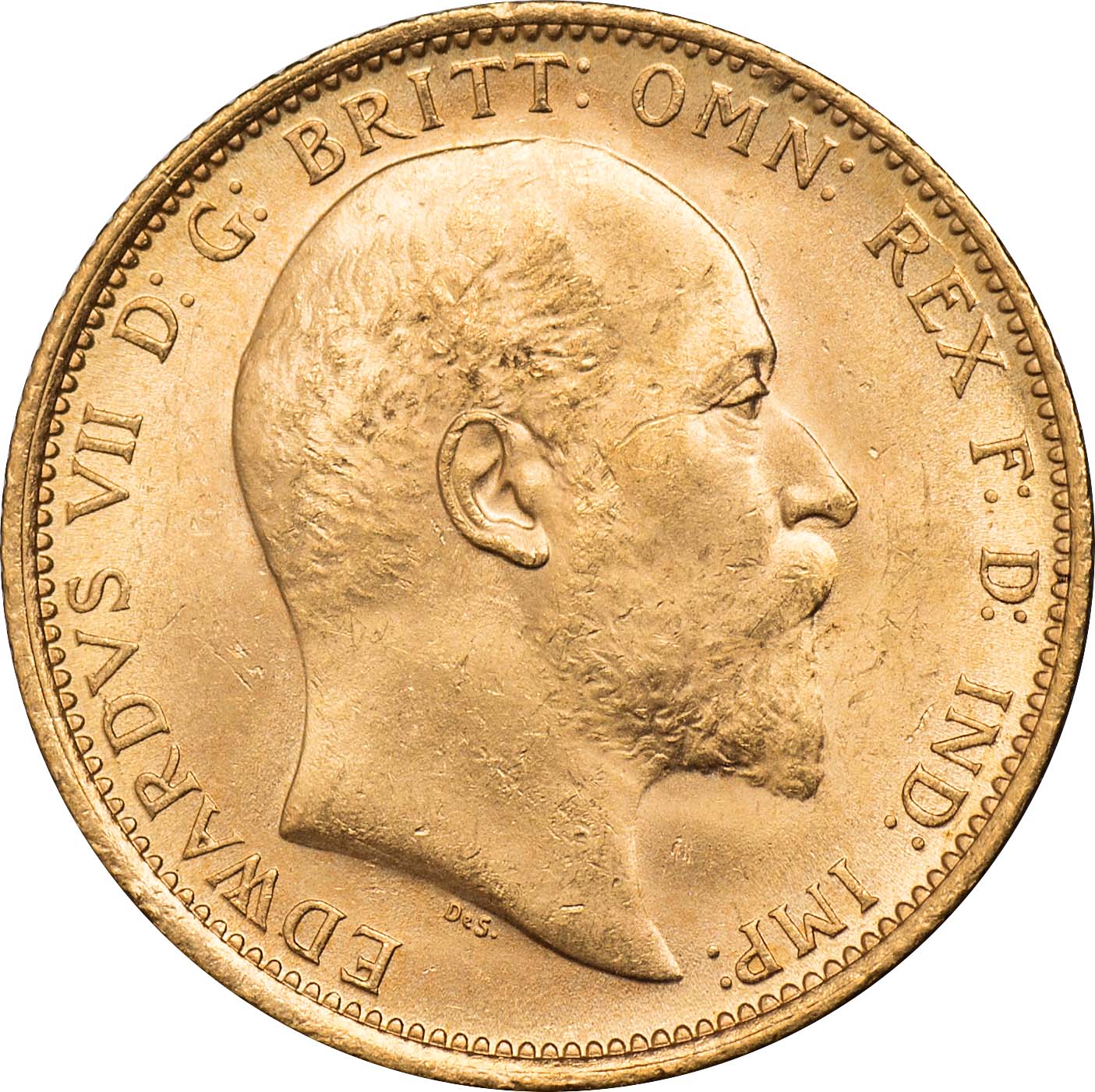 G  Edward VII, sovereign, 1907S, bare head r., rev. St. George and the dragon, S above date (S.3973;