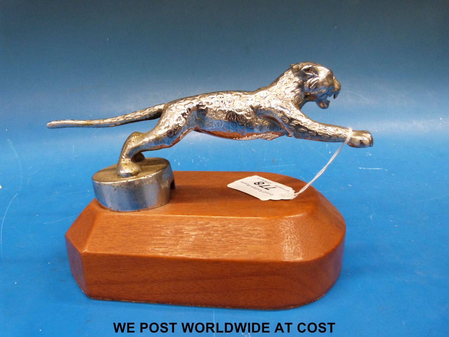 A mounted Desmo leaping Jaguar car mascot from an SS100 Jaguar (20cm long)