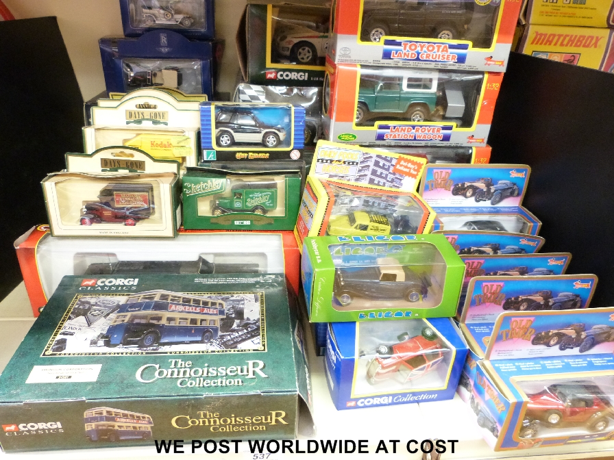 Over 50 diecast model vehicles to include Matchbox models of Yesteryear, Old Timer etc