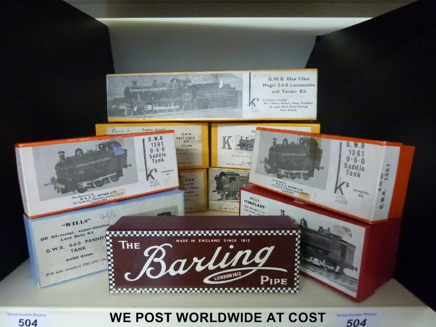 Seven K's kits, two Wills and one other 00 gauge model locomotive kit (From the collection of