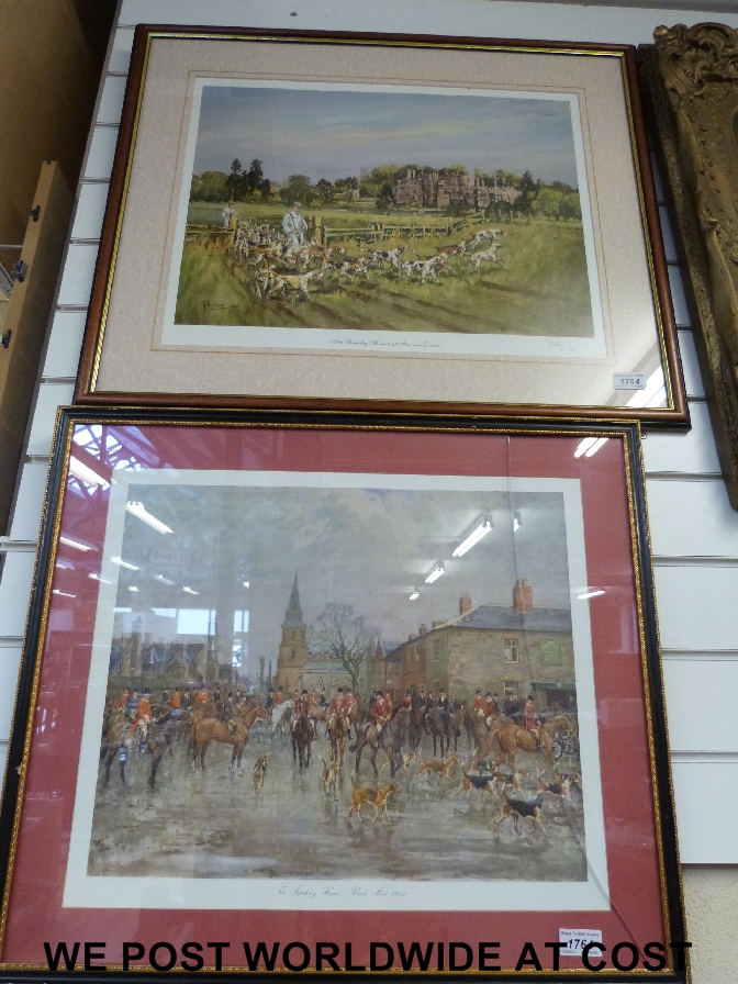 John King signed limited edition print 20/50 'The Berkeley Hounds at Summer Exercise' with cattle to
