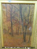 A 19thC landscape oil painting by G Harris (22cm x 34cm) together with a framed oil on canvas of a