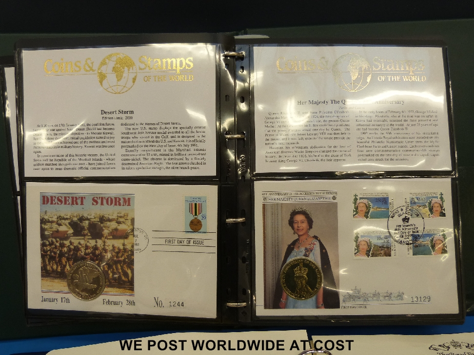 Two albums of Royal Family coin cover sets including a Guernsey 1997 proof 24ct gold coin (1.24g) - Image 4 of 5