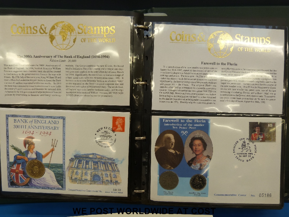 Two albums of Royal Family coin cover sets including a Guernsey 1997 proof 24ct gold coin (1.24g) - Image 3 of 5