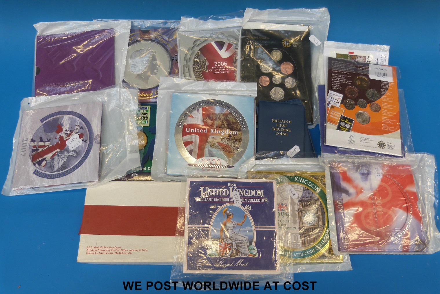 A quantity of uncirculated cased brilliant coin sets, largely UK but also includes Australian - Image 2 of 2