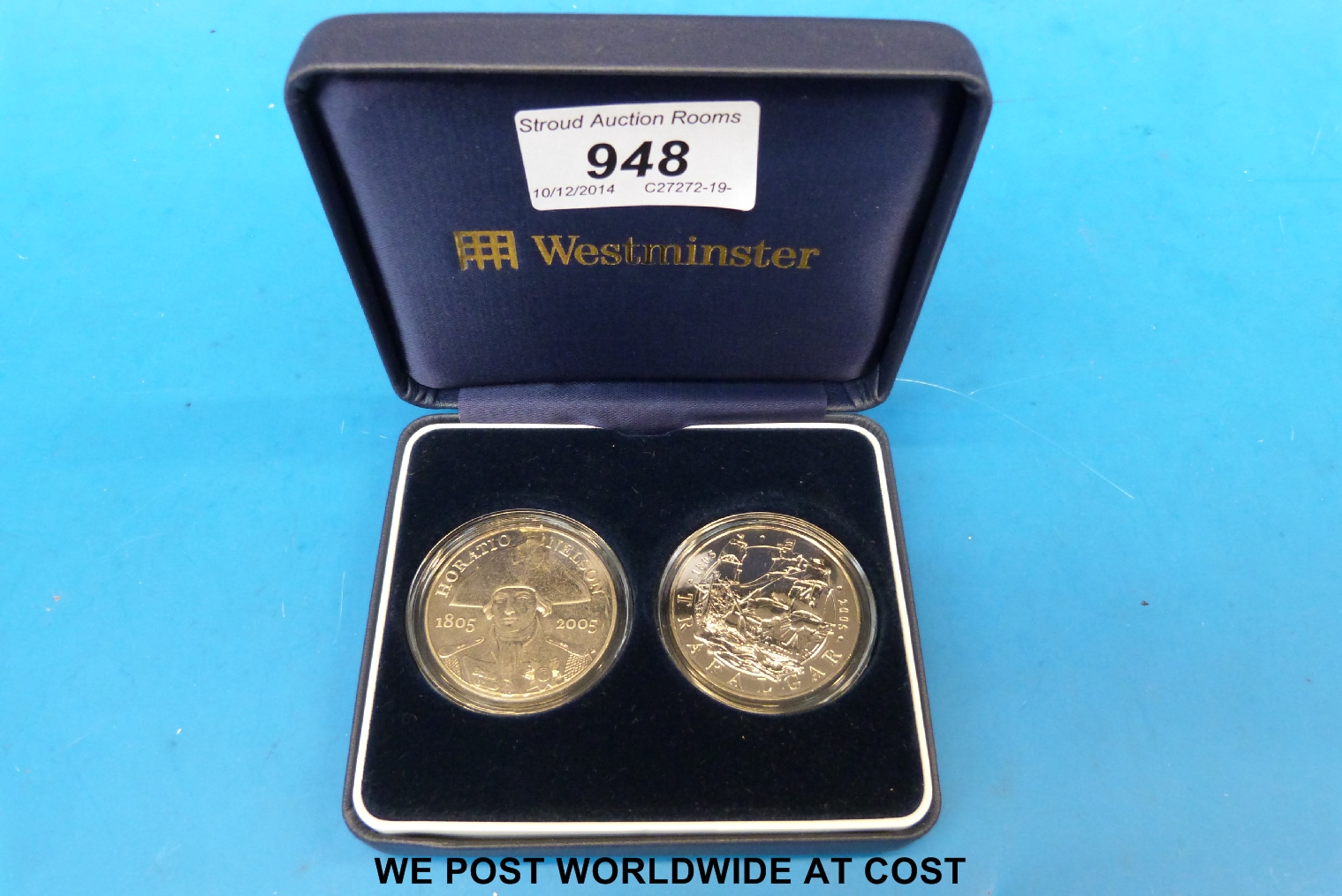 A 2005 Nelson Trafalgar silver proof crown set in a Westminster case - Image 2 of 2