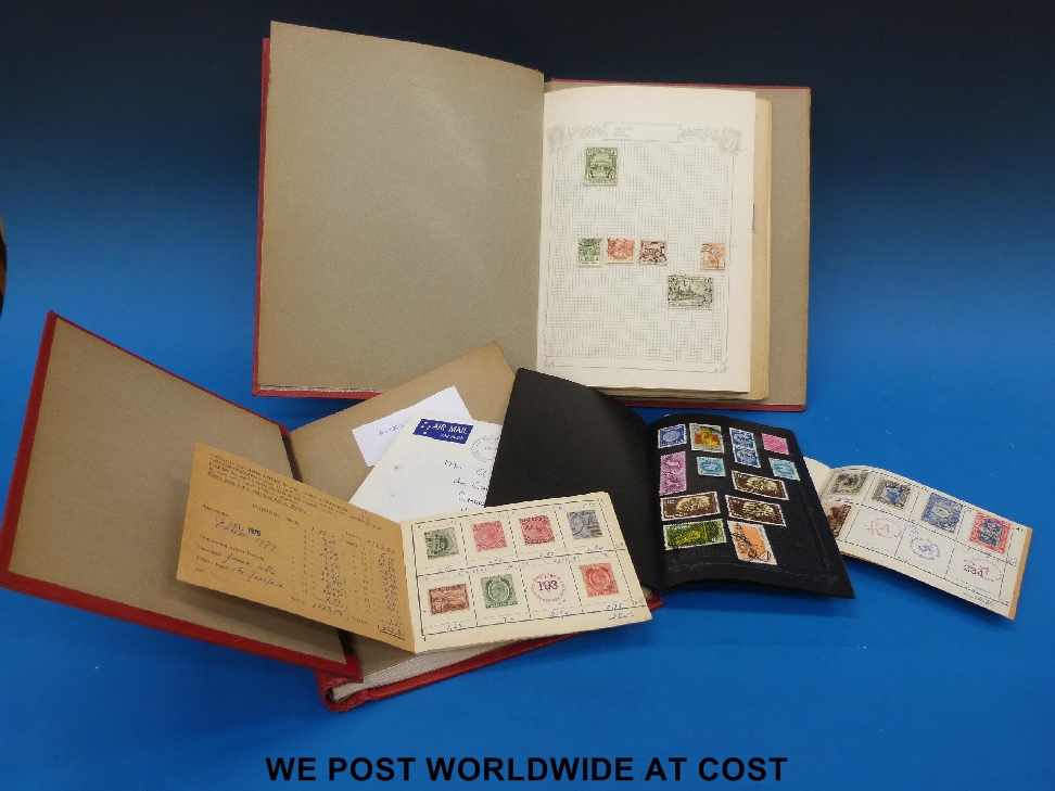 Two albums of colonial stamps all reigns and three booklets of mixed stamps.