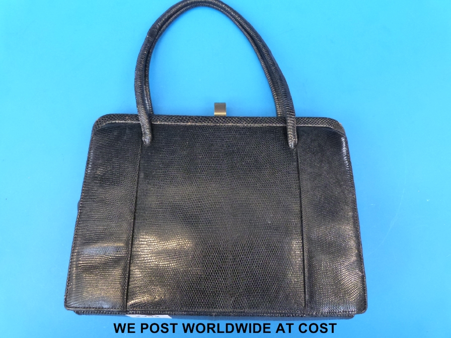 A Russell and Bromley snakeskin handbag