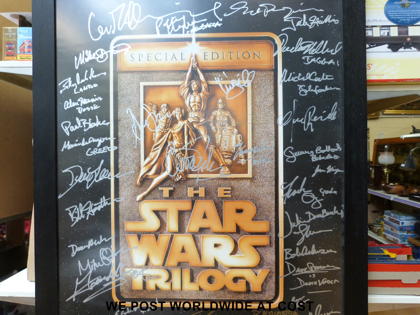 Star wars 1996 special edition gold ingot original movie poster for the Star Wars Trilogy hand