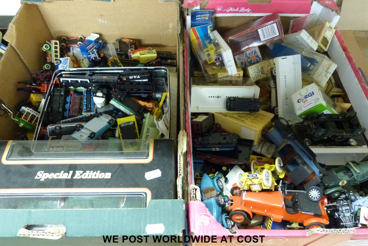 A large quantity of Corgi, Matchbox and Lledo diecast model vehicles boxed and loose.