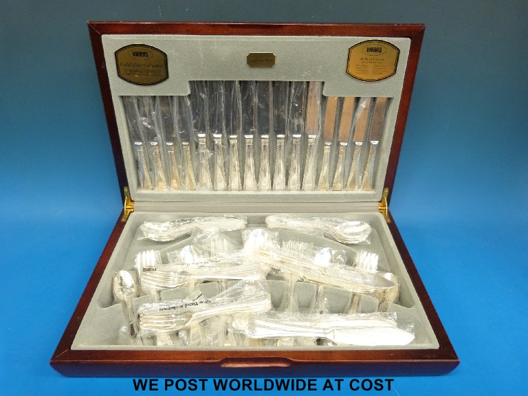 Viners 58 piece Traditional Bead canteen of cutlery together with eight matching fish knives and