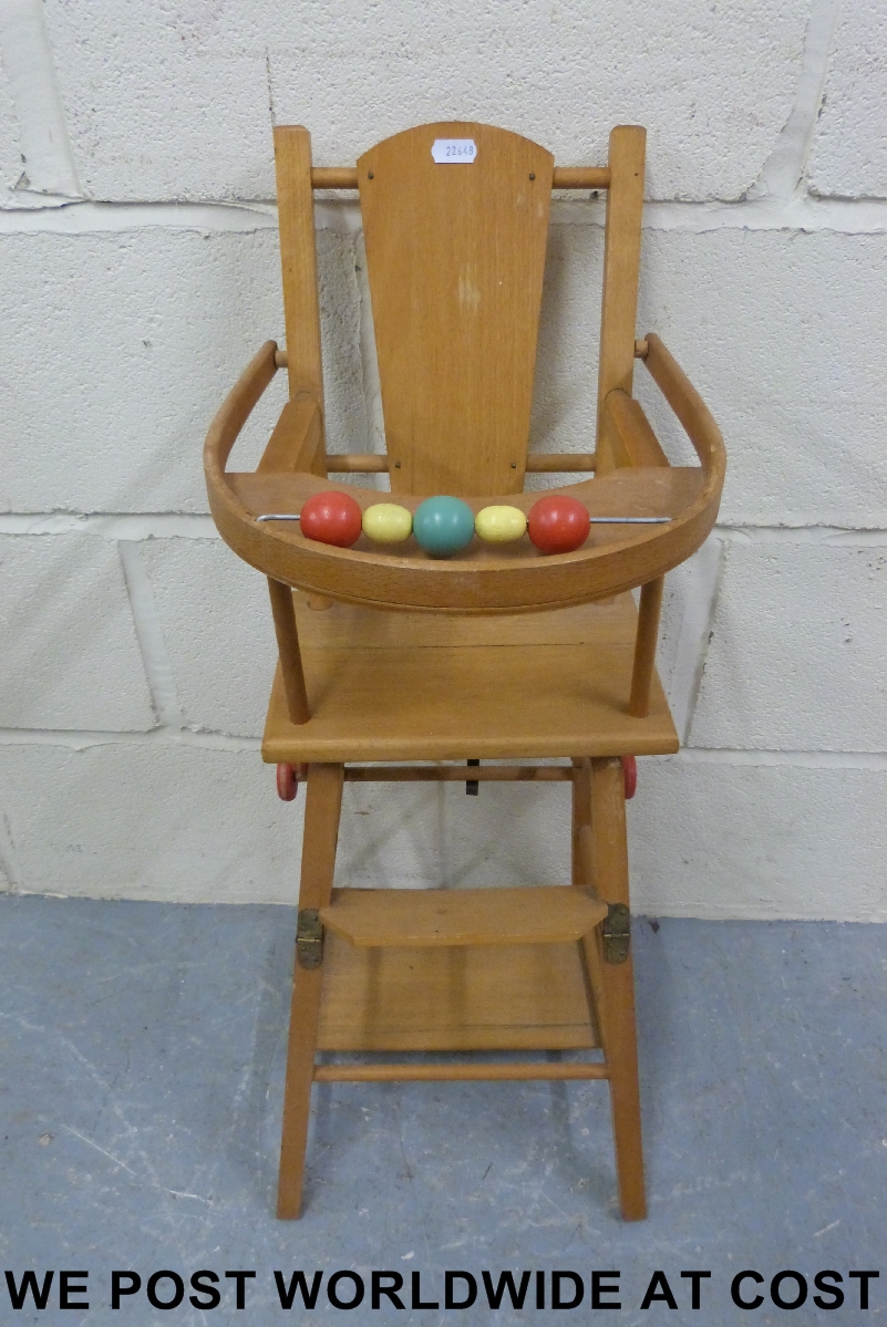 A doll's beech high chair