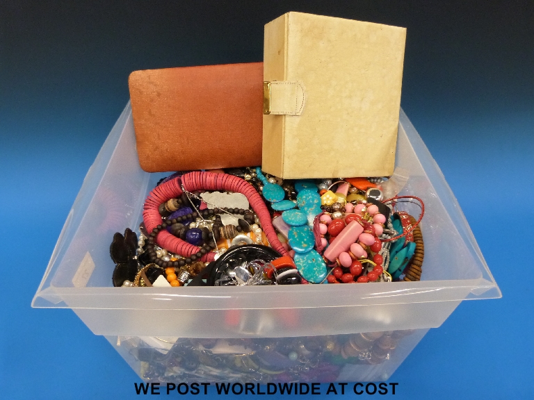 A large quantity of various costume jewellery including necklaces and bracelets