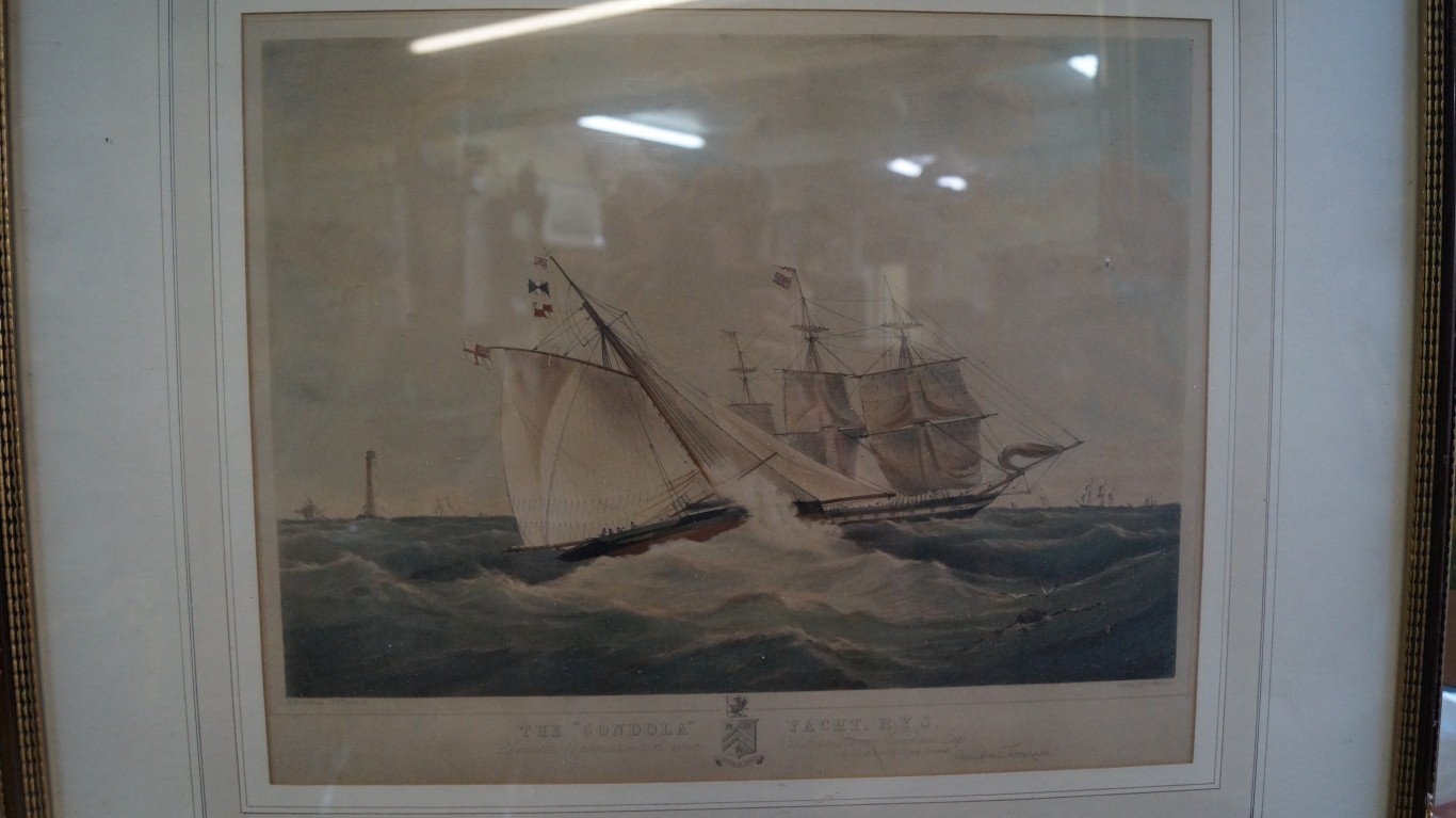 After T G Dutton, the cutter yacht 'Dagmar', colour print, I.37 x 60cm; and two other similar