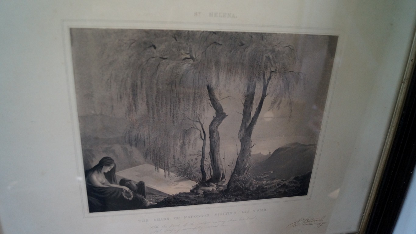 J E Batmans, 'St Helena, the shade of Napoleon visiting his tomb', signed and dated 1870, pen and
