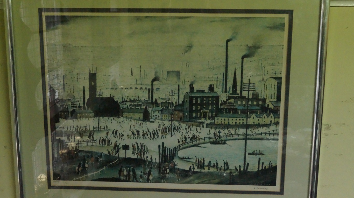 L S Lowry, 'An Industrial Town', signed