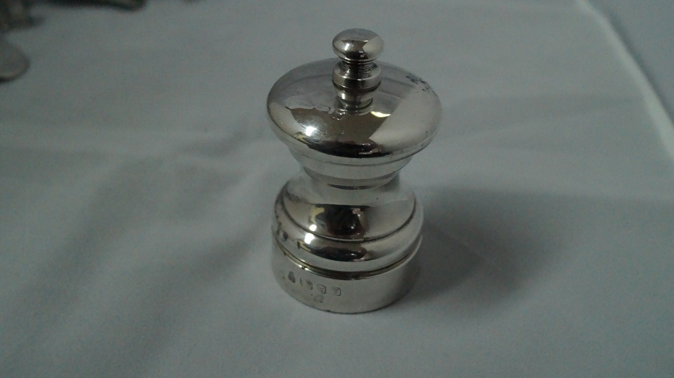 A pair of silver candlesticks; together - Image 3 of 3